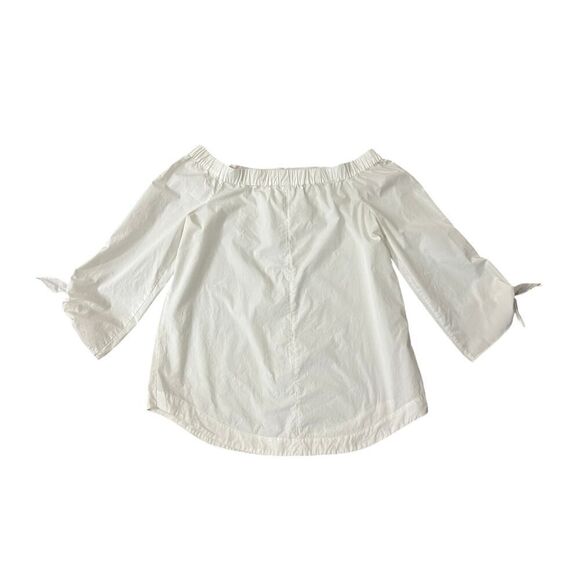Free People Show Me Some Shoulder Off the Shoulder White Cotton Blouse Medium - Picture 3 of 5